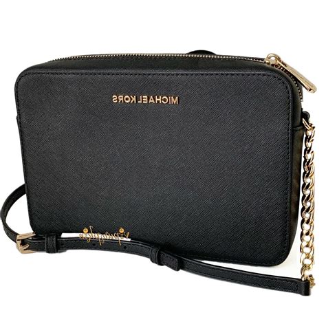 michael kors logo east west crossbody black|Michael Kors saffiano large.